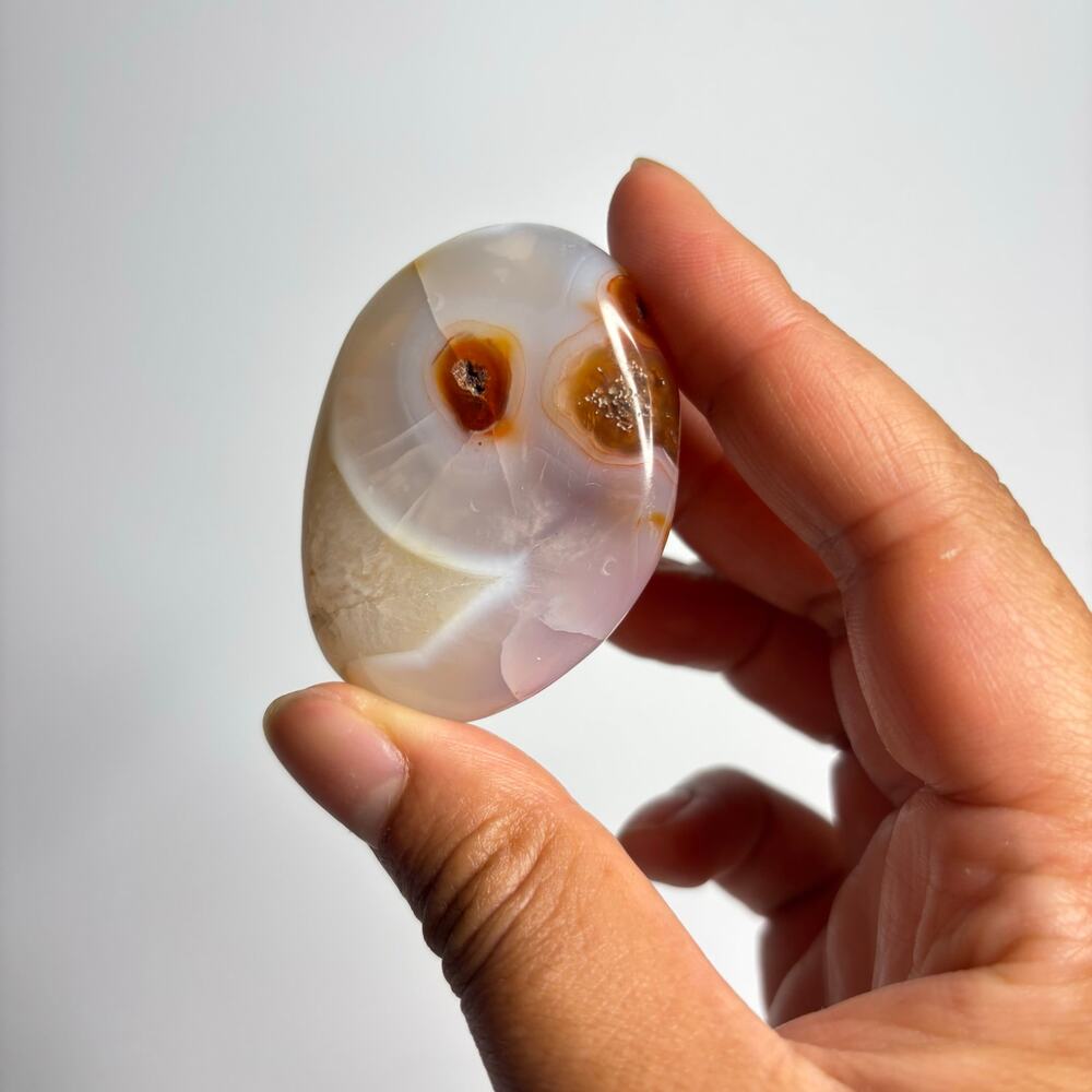 Orby Carnelian Agate Palm Stone